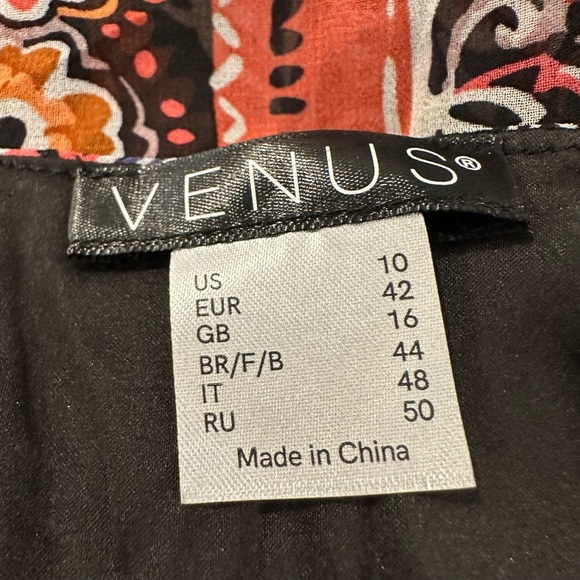 Venus NWT SZ 10 Boho Multicolor Paisley Maxi Dress with belt - Picture 6 of 8